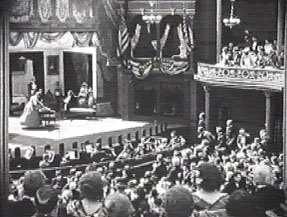 Il presidente Lincoln a teatro per festeggiare la vittoria
