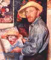 Kirk Douglas mostra ad un giornalista la sua incredibile somiglianza al pittore Van Gogh