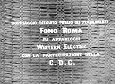 accrediti del film nella versione italiana